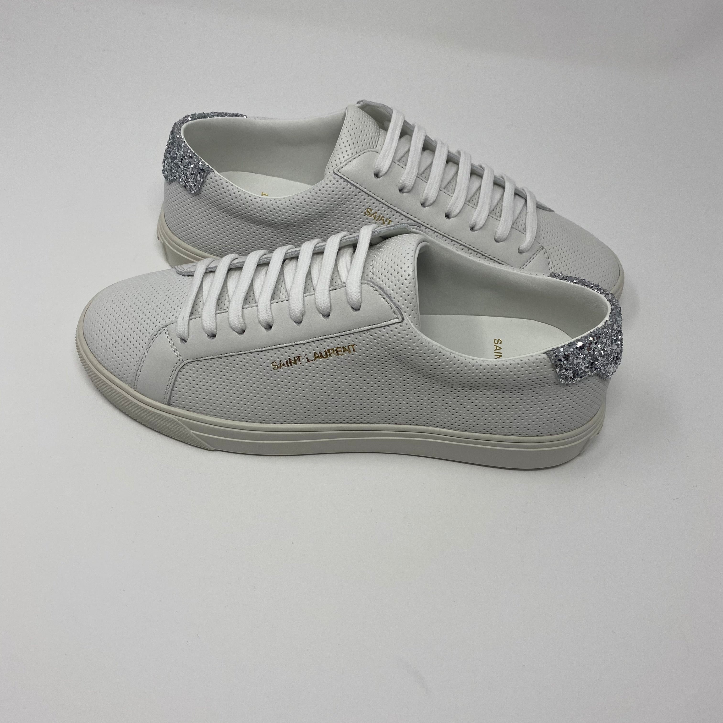 Arvind Sport, Shoes and Accessories in Unique Offers (36)  Gifts for Mom  in Clothing, Saint Laurent Silver Glitter Andy Sneakers